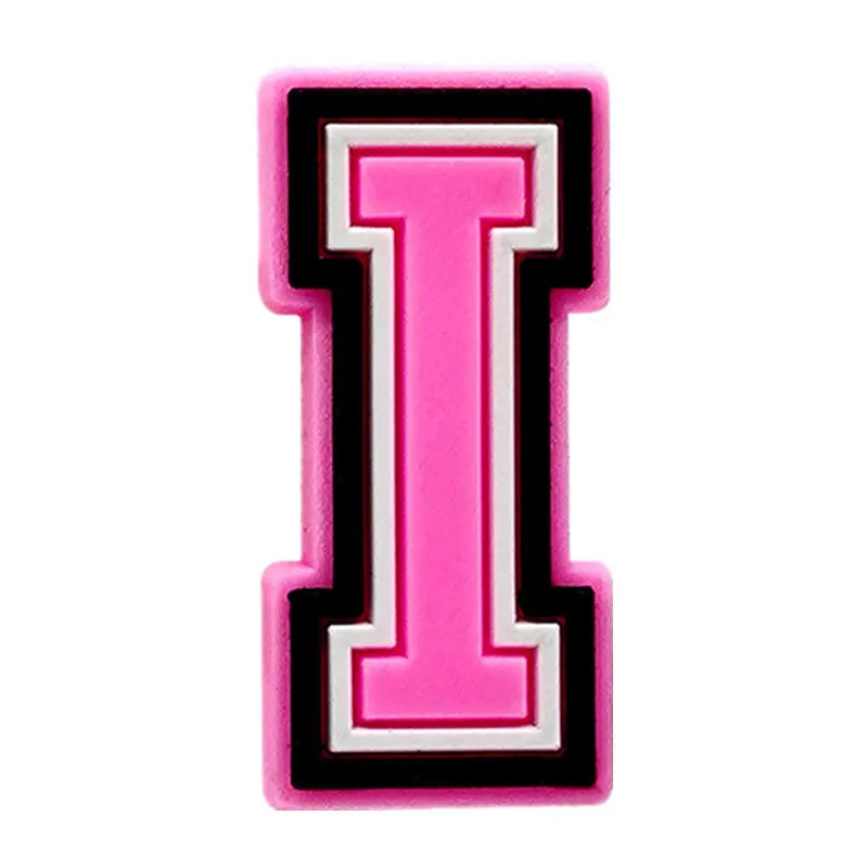 Pink Letter Shoe Charms for Crocs Accessories Women Clogs Pins Men Badge Kids Jeans Girls Decorations Buckle Shoes Accessories