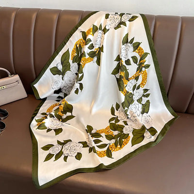 Luxury Silk Scarf Women Satin Shawl Sun Protection Wrap - Smarsty