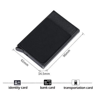Automatic Flip Card Side Push Card Holder Sleeve Large Capacity 12 Cards Slot Metal Cards Box Men Credit Card Anti-theft Wallets - Smarsty