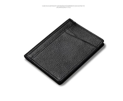 YUECIMIE Super Slim Soft Wallet Genuine Leather Mini Credit Card Holder Wallets Purse Thin Small Card Holders Men Wallet