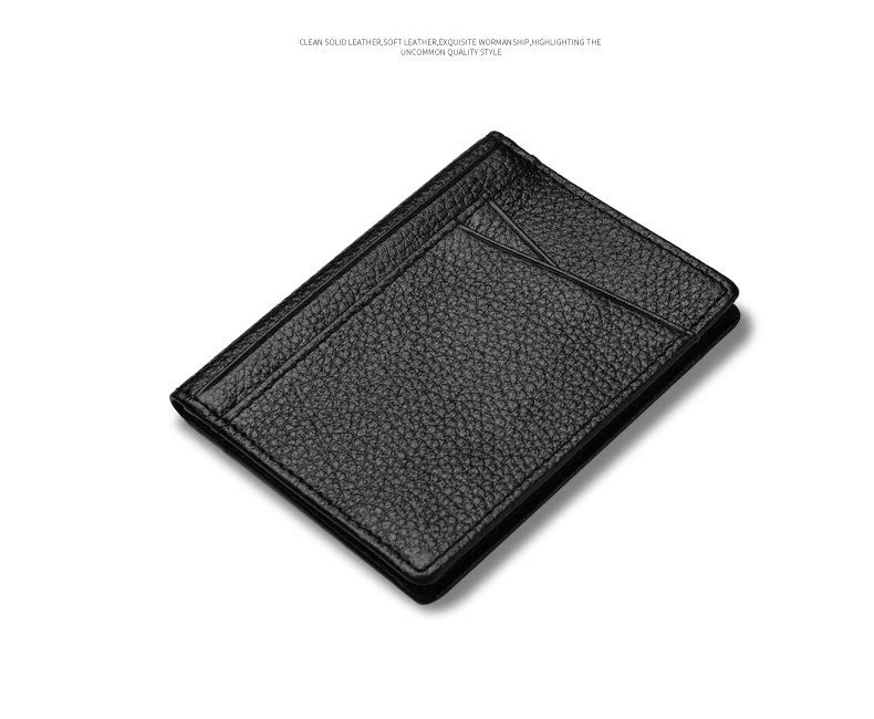 YUECIMIE Super Slim Soft Wallet Genuine Leather Mini Credit Card Holder Wallets Purse Thin Small Card Holders Men Wallet
