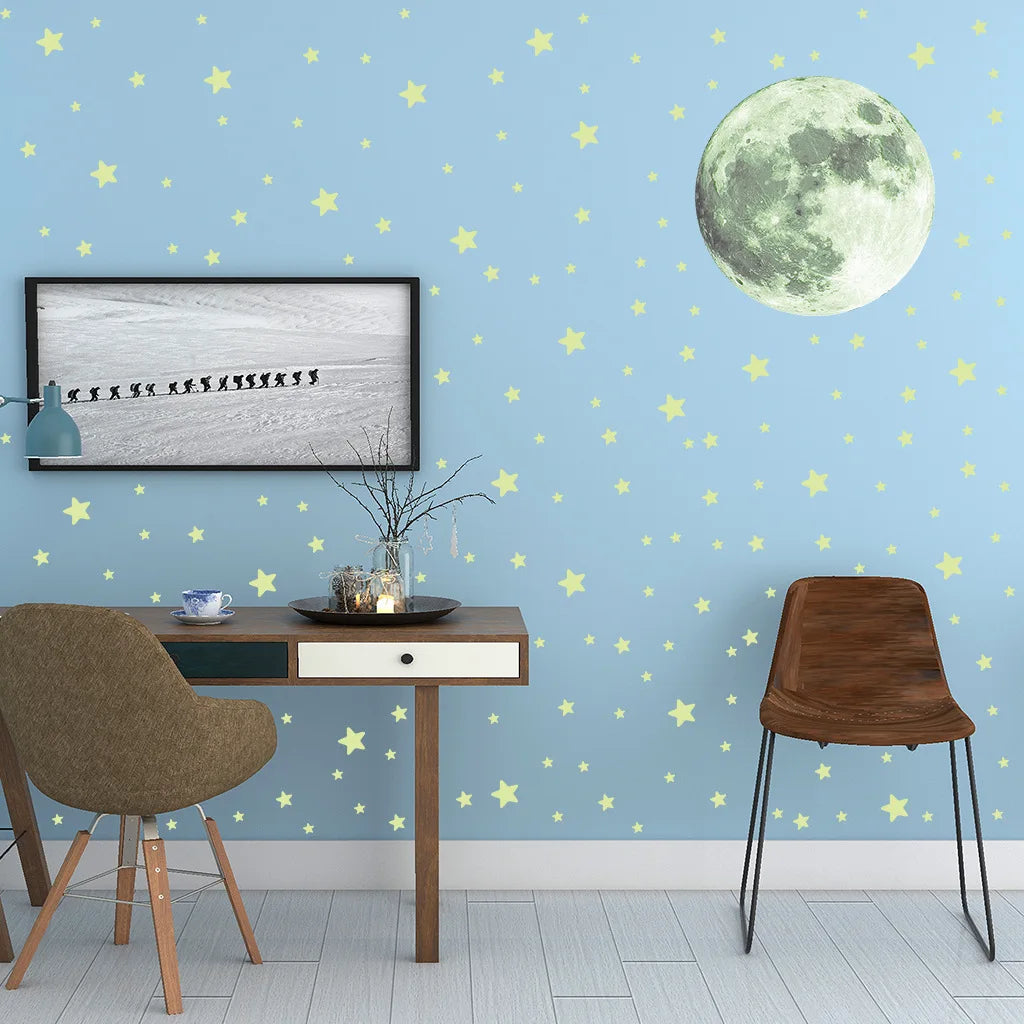 Luminous Moon Stars Wall Stickers for Kids Decor - Smarsty