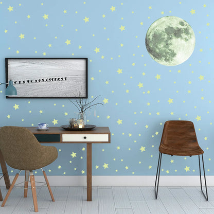 Luminous Moon Stars Wall Stickers for Kids Decor - Smarsty