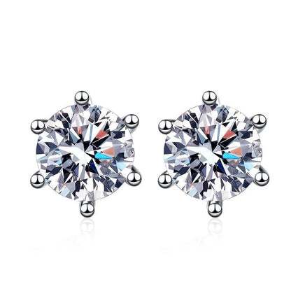 Moissanite Stud Earrings D Color 925 Sterling Silver - Smarsty