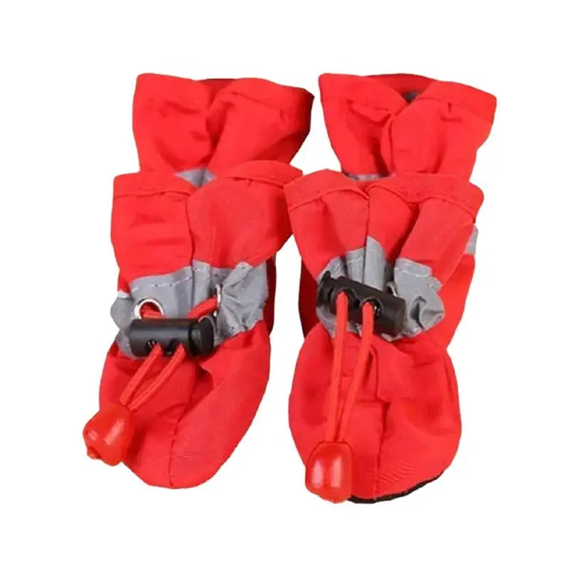 New 4pcs Waterproof Pet Dog Shoes Anti-slip Rain Snow Boot Thick Warm For Small Cats Dogs Puppy Socks Booties - Smarsty