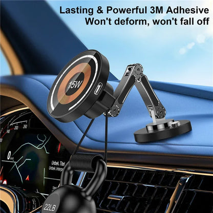 Magnetic Car Wireless Charger Mount With Fast 15W Charging - Smarsty