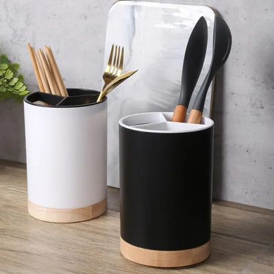 Utensil Holder Cutlery Drainer Kitchen Tableware Storage Bucket Plastic Chopstick Spoon Storage Rack Detachable Kitchen Tools by Smarsty