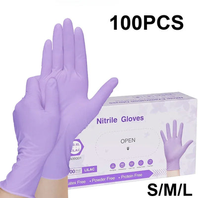 10-100pcs Disposable Purple Nitrile Gloves Latex Free Waterproof Suitable for Kitchen Food Processing Beauty Salon Work Glove - Smarsty