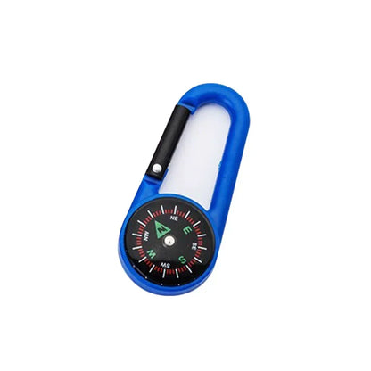 Outdoor Compass Carabiner Mini Camping Keychain Mountaineering Hiking Backpack Buckle with Compass Survival Children Gifts