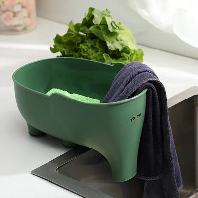 Sink Strainer Elephant Sculpt Leftover Drain Basket Fruit and Vegetable Washing Basket Hanging Drainer Rack Kitchen Accessories by Smarsty