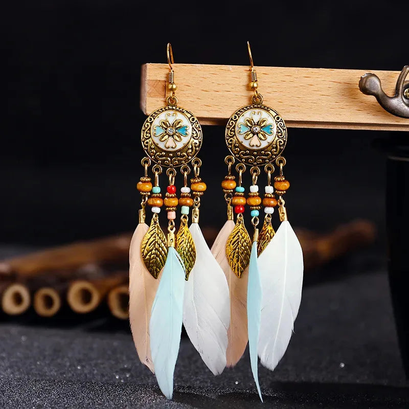 Trendy Bohemian Vintage Tassel Drop Earrings for Women - Smarsty