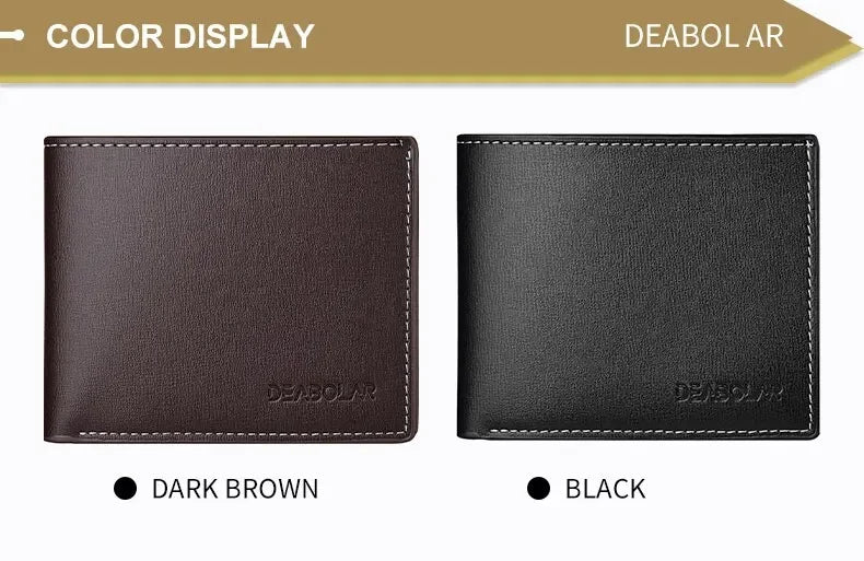 Leather Men Short Wallet Thin Style Folding Young Men Credit Card Holder Wallet - Smarsty