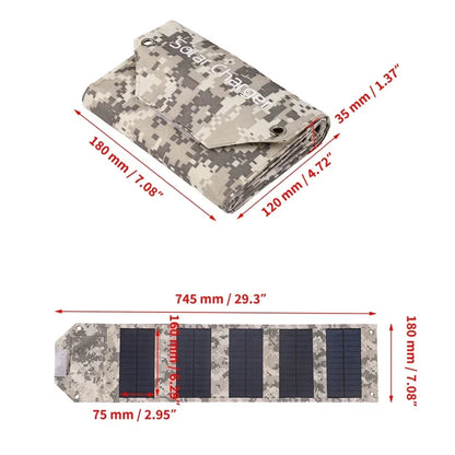 Foldable Solar Panel Charger for Outdoor Camping - Smarsty