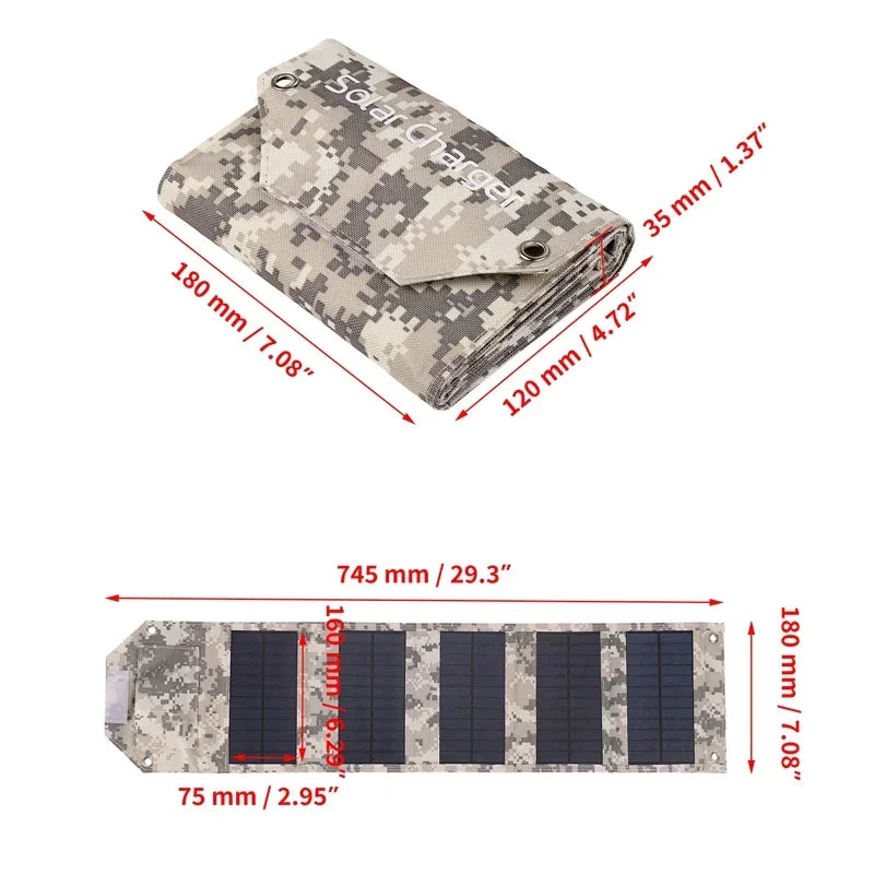 Foldable Solar Panel Charger for Outdoor Camping - Smarsty