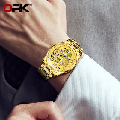 Men's Waterproof Steel Watch with Night Glow Feature - Smarsty