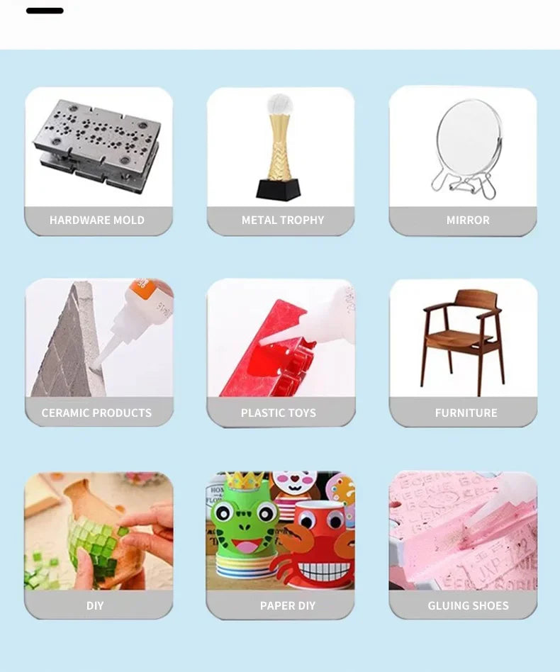 JXVX 1-5pcs 502 Super Glue Instant Quick-drying Cyanoacrylate Adhesive Leather Rubber Wood Metal Strong Bond Liquid Glue Tool - Smarsty