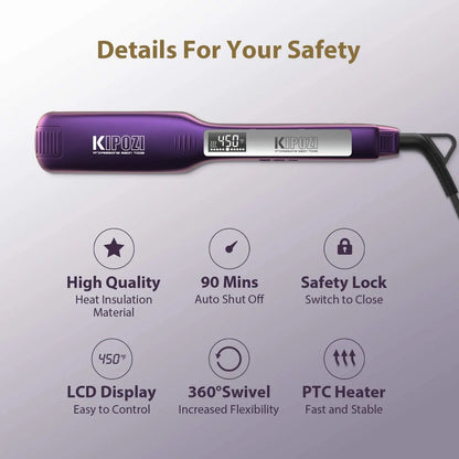 KIPOZI Professional Titanium Flat Iron with LCD Display - Smarsty