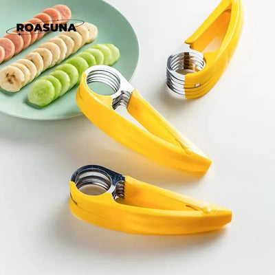 Eco-friendly Banana Slicer Cutter:Premium Plastic Kitchen Tool for Fruits&Vegetables-Ideal for Slicing, Cutting Cucumbers & More by Smarsty