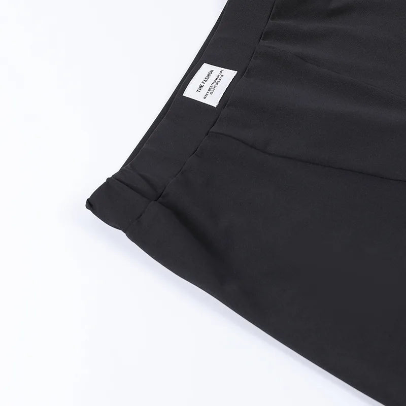 European and American Spring/Summer Round Neck Long Short sleeved 3/4 Shorts Two piece Women's Fashion Sports Versatile Set - Smarsty