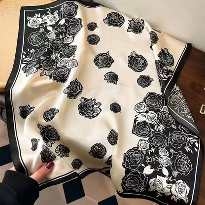 Luxury Women Silk Leopard Print Scarf Soft Satin Wrap - Smarsty
