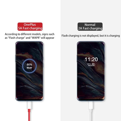 Oneplus 13 12 11 Cable Original 80W Supervooc Warp Charge Usb Type C Cable 100W Fast Charge One Plus 10T Nord CE 4 10 Ace 3 Pro - Smarsty