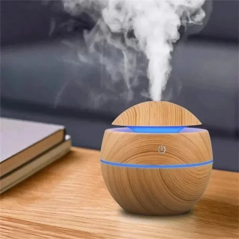 Mini Woodgrain Ultrasonic Humidifier for Home Office - Smarsty