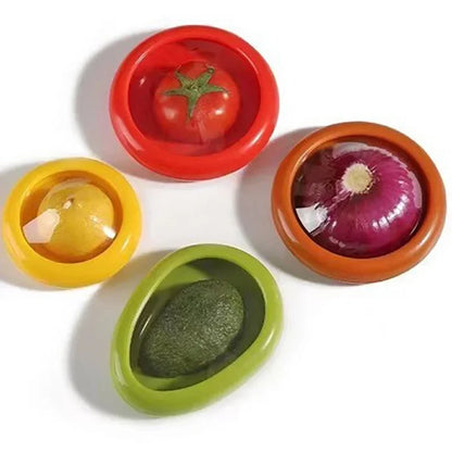 1/4Pcs Silicone Lid Vegetable Crisper Food Storage Box for Scallion  Fruits Kitchen Storage Organization Reusable Accessories