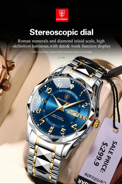 Luxury Waterproof Quartz Watch for Men with Luminous Dial - Smarsty