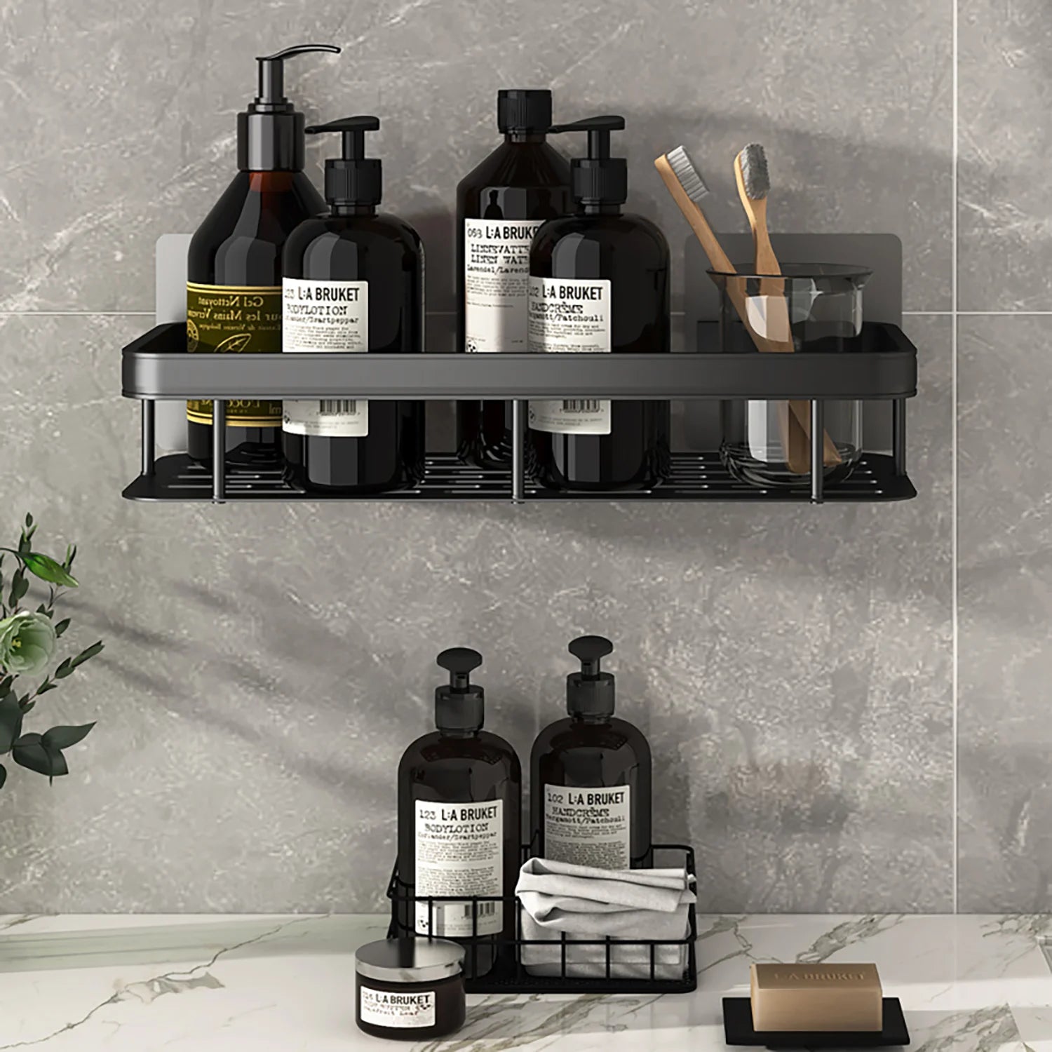 Wall Mounted Bathroom Shelf for Towel and Shampoo Storage - Smarsty