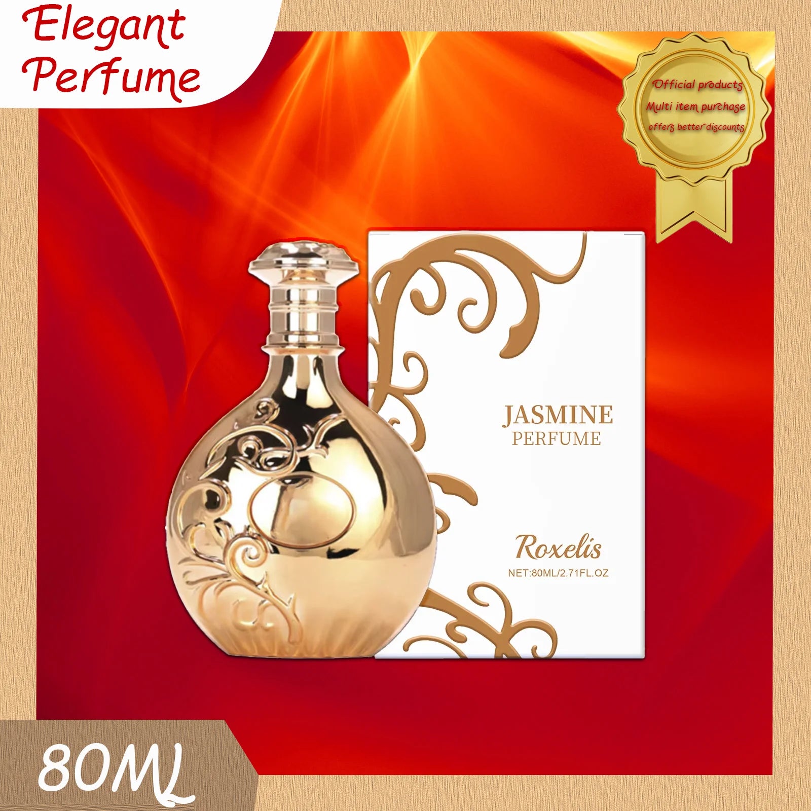 Jasmine Perfume - Fresh Jasmine as Main Note, Long-Lasting Fragrance to Enhance Elegant Temperament | Eau de Parfum for Women