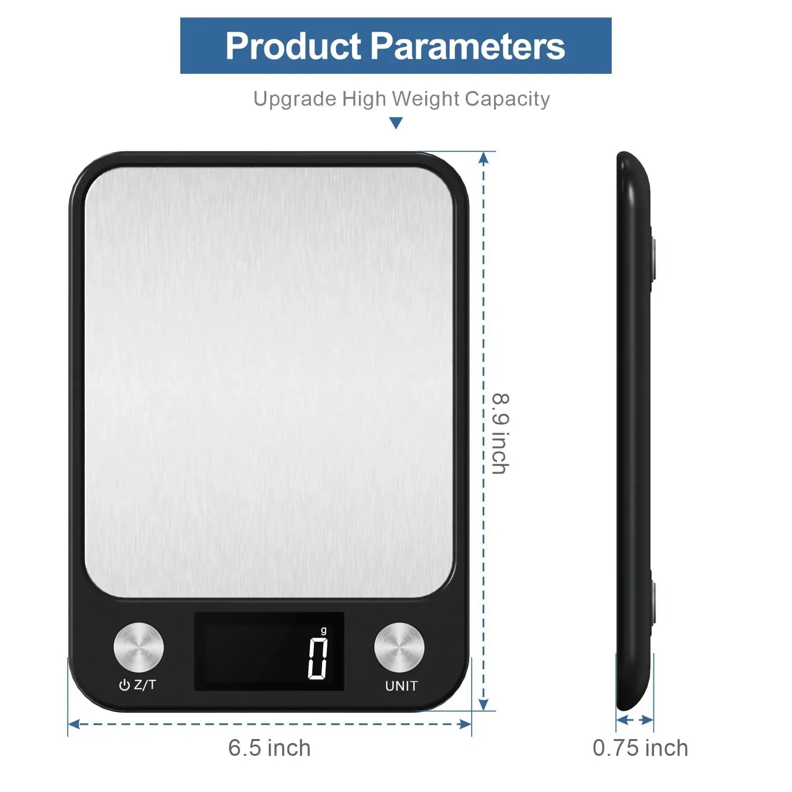 Digital Kitchen Scale 15Kg High Capacity Stainless Steel - Smarsty