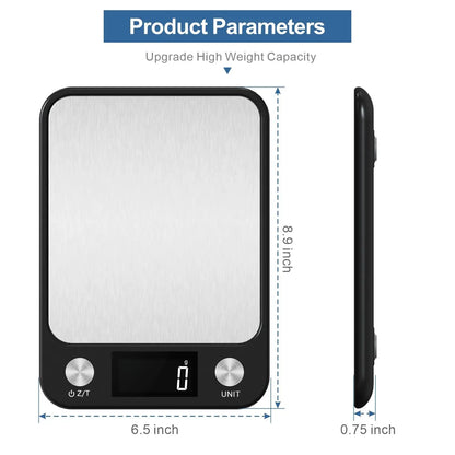 Digital Kitchen Scale 15Kg High Capacity Stainless Steel - Smarsty