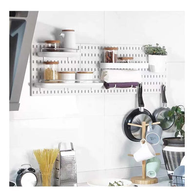 New DIY Pegboard Accessories Hanging Shelf Storage Hooks Wall Organizer No Punching Crafts Organization For Garage Kitchen Room by Smarsty