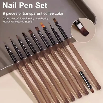 9PCS UV Gel Nail Brush Set for Creative Nail Art - Smarsty
