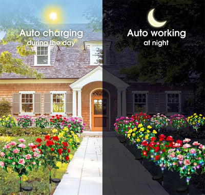 Waterproof LED Solar Azalea Flowers Lamp for Outdoor Decor - Smarsty