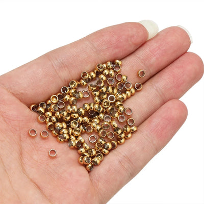 Stainless Steel Crimp End Beads Durable Rustproof Set100Pcs - Smarsty