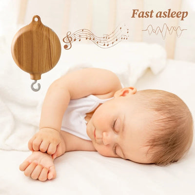 Revolving Music Box For Newborns Baby Crib Imitation Wood Color Hanging Rattle Baby Soothing Musical Toys 0-12 Months Baby Gift by Smarsty