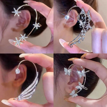 Luxury Crystal Butterfly Clip Earrings for Stylish Women - Smarsty