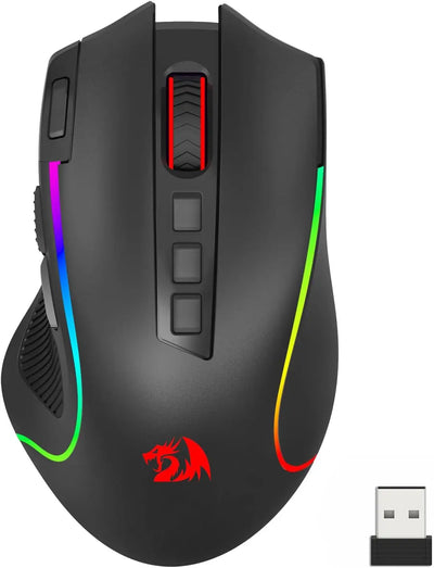 Redragon M612 PRO BT & 2.4RGB Gaming Mouse, 8000 DPI Wired/Wireless Optical Gamer Mice 11 Programmable Buttons & 6 Backlit Modes - Smarsty