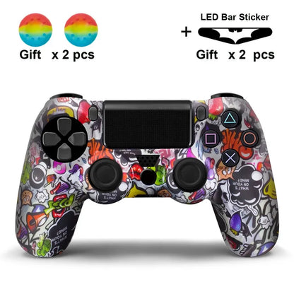 Silicone Skin Case for PS4 Controller with Grip Caps - Smarsty