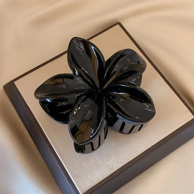 Large Flower Hair Clip Lightweight Mermaid Style Brown Beige - Smarsty
