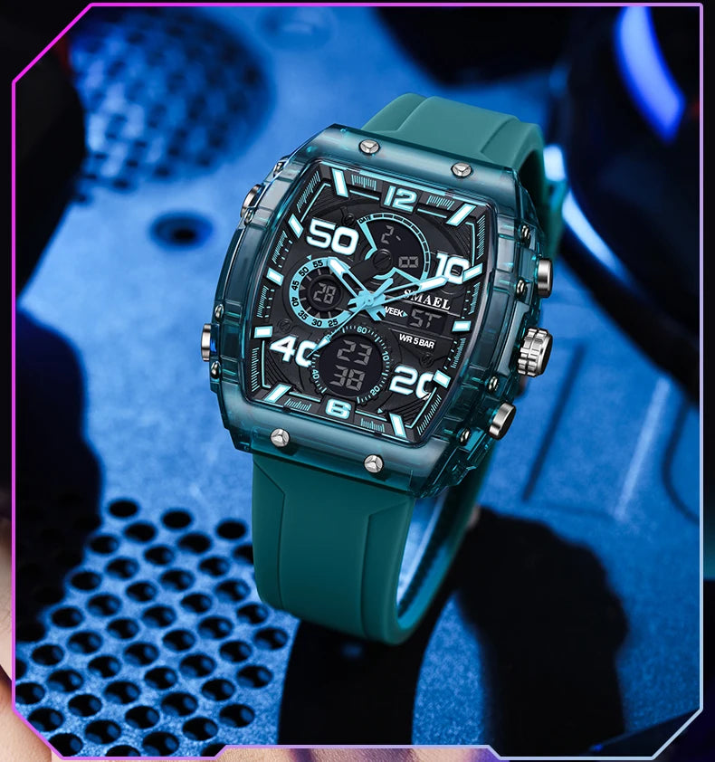 SMAEL 8109 Waterproof Luminous Dual Display Watch - Smarsty