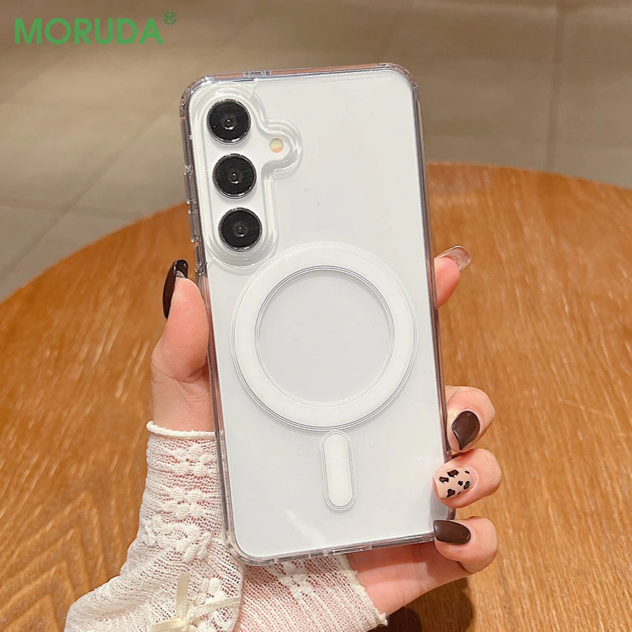 MagSafe Clear Acrylic Galaxy Phone Case Anti Fall Protection - Smarsty