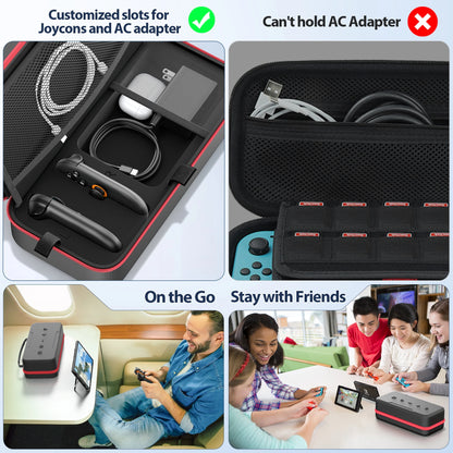 For Switch 2 & Switch Original & Switch OLED Large Storage Bag Anti-Scratch Waterproof Travel Carrying Case for N-Switch 2