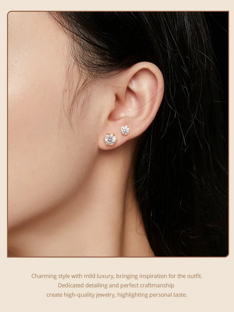 Moissanite Stud Earrings Sterling Silver Brilliant Cut - Smarsty