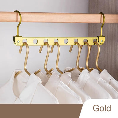 8 Holes Storage Rack for Clothes Hanger Organizer Foldable Rotatable Magic Metal Hangers Storage Rack Wardrobe Space Saver Hook by Smarsty