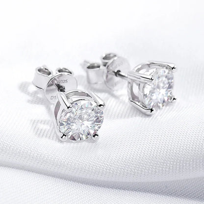 Moissanite Stud Earrings S925 Silver Certified Brilliance - Smarsty