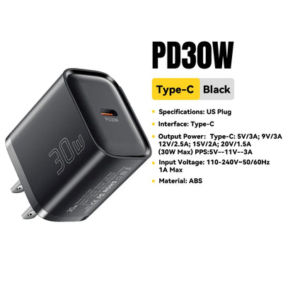 Essager Mini 30W Type C Charger PD QC3.0 Fast Type C Charger For iPhone 16 15 14 13 Pro Samsung S25 Xiaomi iPad Travel Adapter - Smarsty