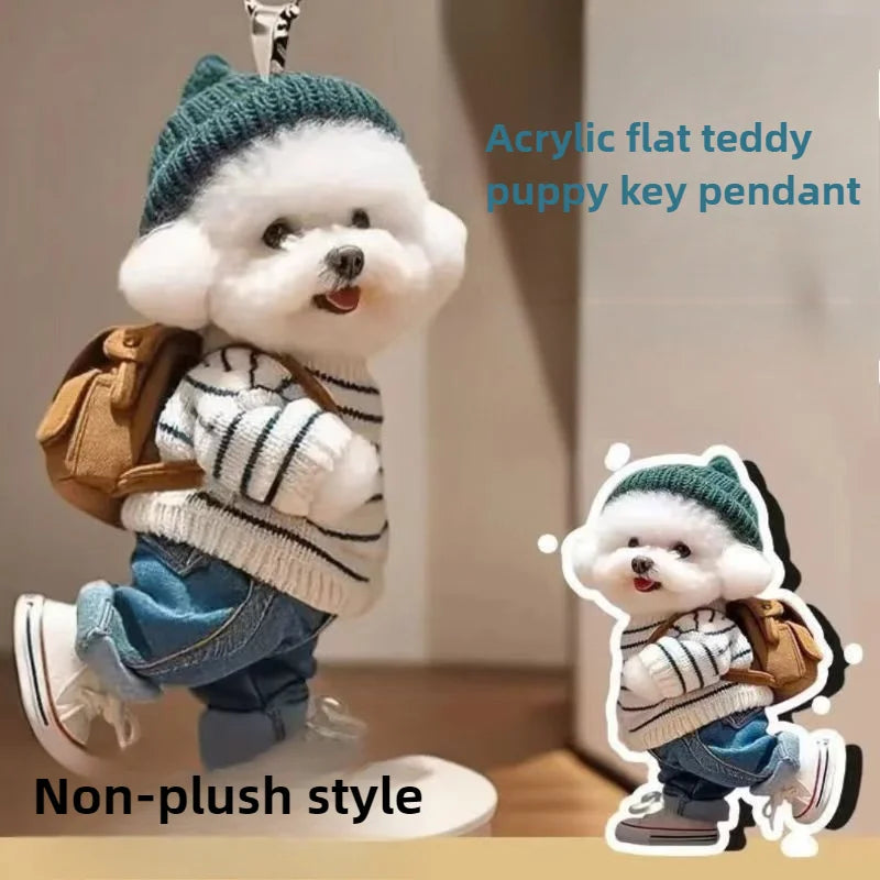 Creative Puppy Man Car Rearview Mirror Ornament Gift - Smarsty