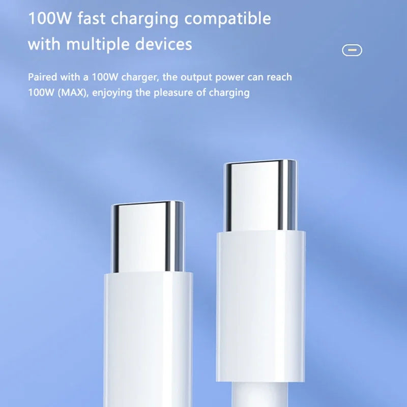 3PCS PD 100W USB C to USB Type C Cable Fast Charge Data Cable For Iphone 15 15Pro Huawei Samsung Xiaomi Data Line White 1M 2M - Smarsty